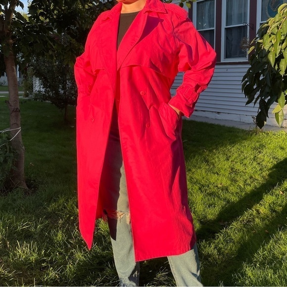 TOGETHER XL PINK TRENCH COAT LONG - Picture 10 of 12